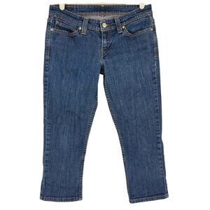 Levis Women's Low-Rise Classic Fit Stretch Blue Denim Cropped Jeans Size 7